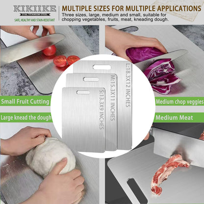 Titanium Cutting Board Double-Sided 100% Pure Titanium Cutting Boards for Kitchen - Food-Grade titanware chopping boards Non-Stick Durable and easy to clean (13.3 x 9 in)1 Piece