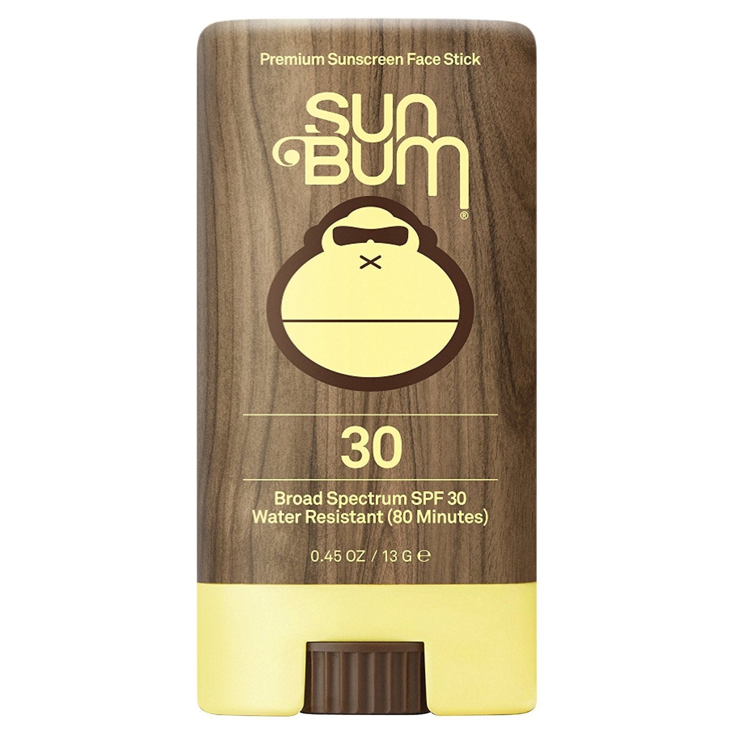 Sun Bum Original SPF 30 Face Stick Sunscreen - Water-Resistant Broad Spectrum Facial Sunscreen with Vitamin E - Hawaii 104 Act Compliant (Without Octinoxate & Oxybenzone) - Travel Friendly - 0.45 oz