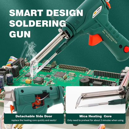 Soldering Iron Kit, 60W Industrial Welding Machine Kit, Externally Heated Soldering Gun 480°C with 5-Piece Multi-Function Tools for Electronics, Metal & DIY Projects