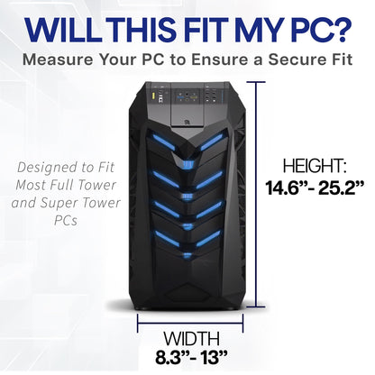 VIVO Under Desk and Wall 8.3 to 13 inch Wide Office and Gaming PC Mount, Large Computer Case CPU Machine Holder with Swivel and Locking, Holds 44 lbs, Black, MOUNT-PC01L