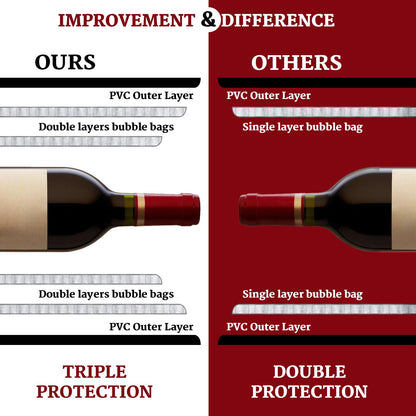 [UPGRADED PROTECTION] 4 Set (8 pcs) Reusable Wine Bags for Travel, Wine Travel Protector, Bottle Travel Sleeve Case For Airplane, Car, Cruise, TRIPLE Protection Luggage Leak-Proof Safety Impact Resist