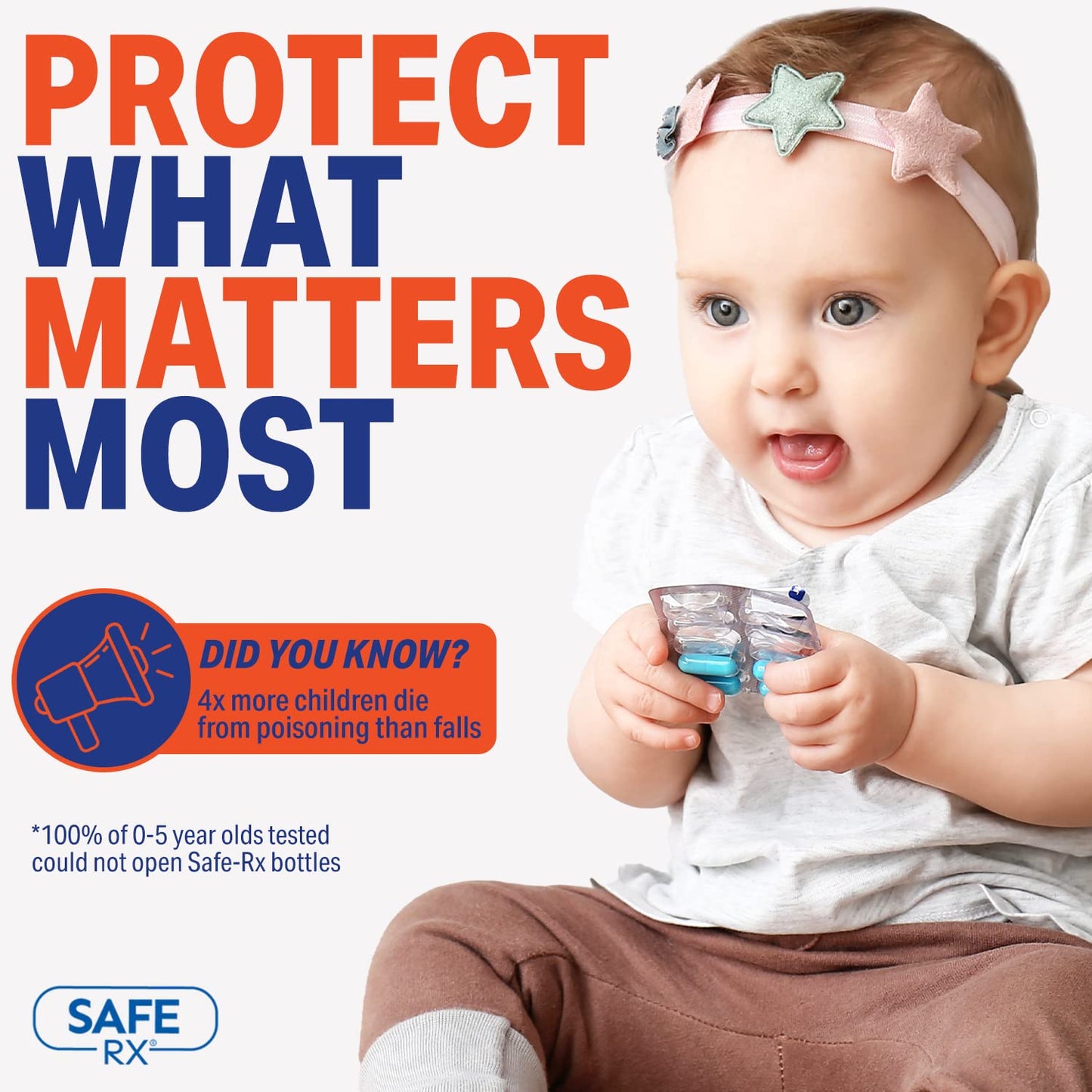 Safe Rx | Locking Pill Bottle | Pill Container Combination Lock | Tamper Evident | Child Resistant | Senior Friendly Easy Open Cap | Prescription Medication | Travel Pill Bottle | Medicine Organizer