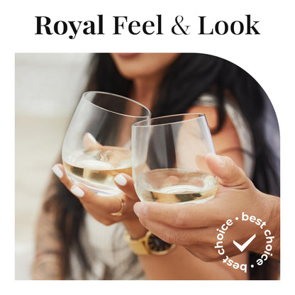 Vivocci Unbreakable Plastic Stemless Wine Glasses 12. 5 oz | 100% Tritan Heavy Base | Shatterproof Glassware | Ideal For Cocktails & Scotch | Perfect For Homes & Bars | Dishwasher Safe | Set of 6