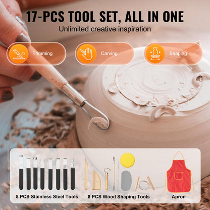 VEVOR Pottery Wheel Direct Drive 350W, 10 inch Ceramic Forming Machine with LCD Touch Screen Foot Pedal 50-300RPM Adjustable Speed, 18PCS Accessory Tools Kit for Adults Beginners, Craft Gift, White