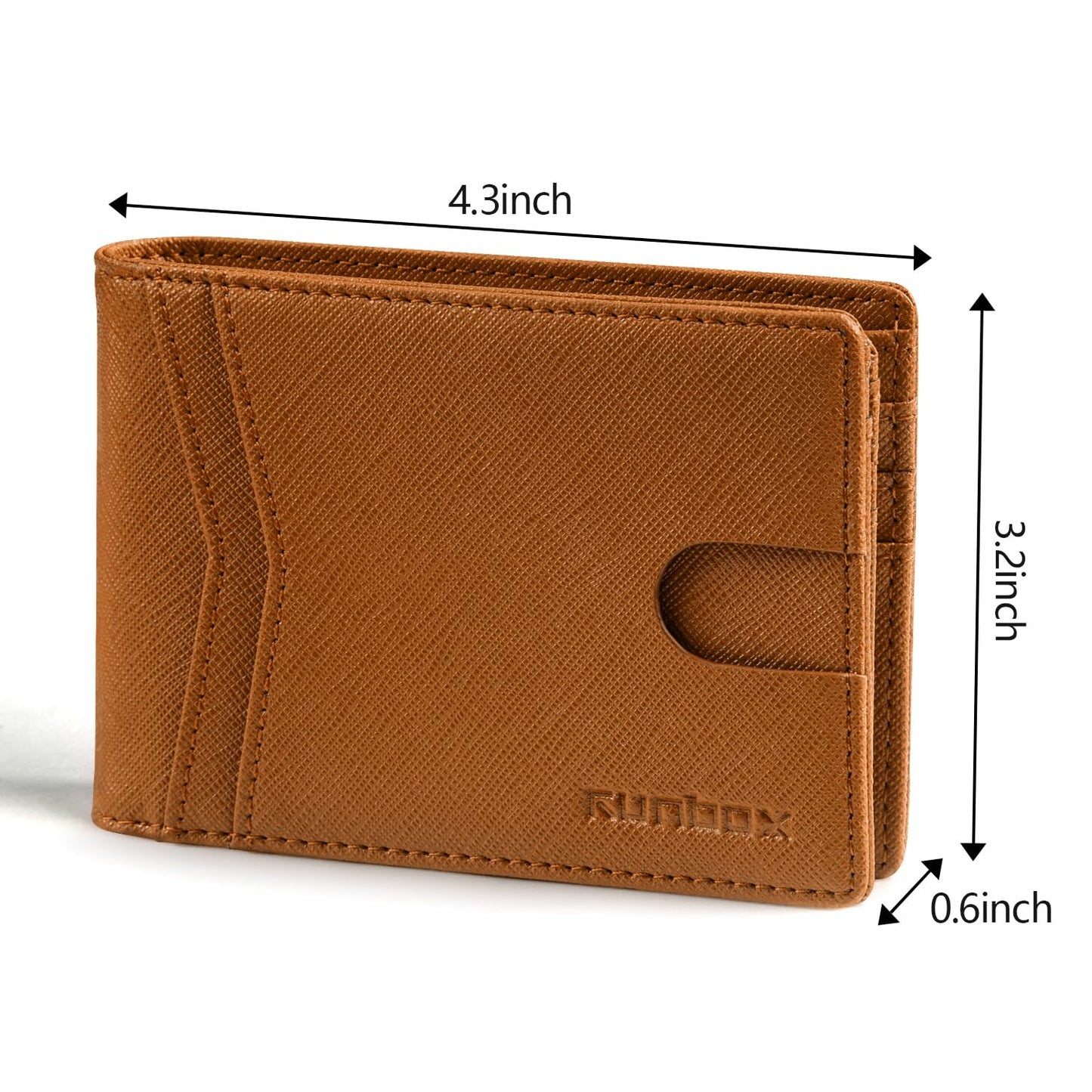 RUNBOX Wallet for Men and Women Slim Rfid Leather 2 ID Window With Gift Box