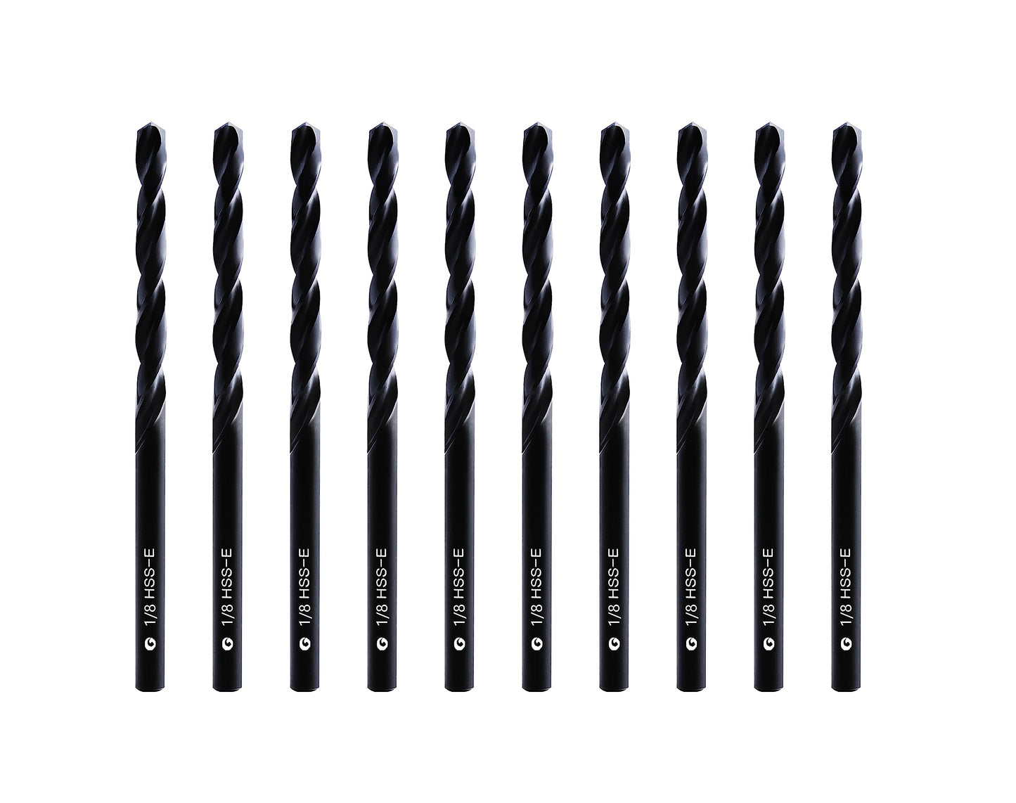 DelitonGude 1/8''inch HSS M35 Cobalt Twist Drill Bits,High Speed Steel,Pack of 10,Suitable for Steels,Cast Iron,Stainless Steels and Other Hard Metals(1/8inch)