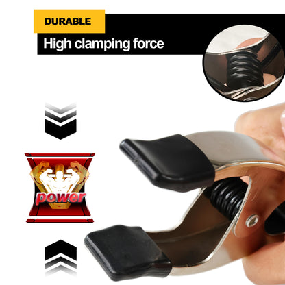 Wellmax 16PC Nickel-Plated Metal Spring Clamps Set - Heavy Duty Clips for Woodworking, Photography Backdrops, and More - Includes 8pc 2 Inch, 4pc 4 Inch, and 4pc 6 Inch Clamps