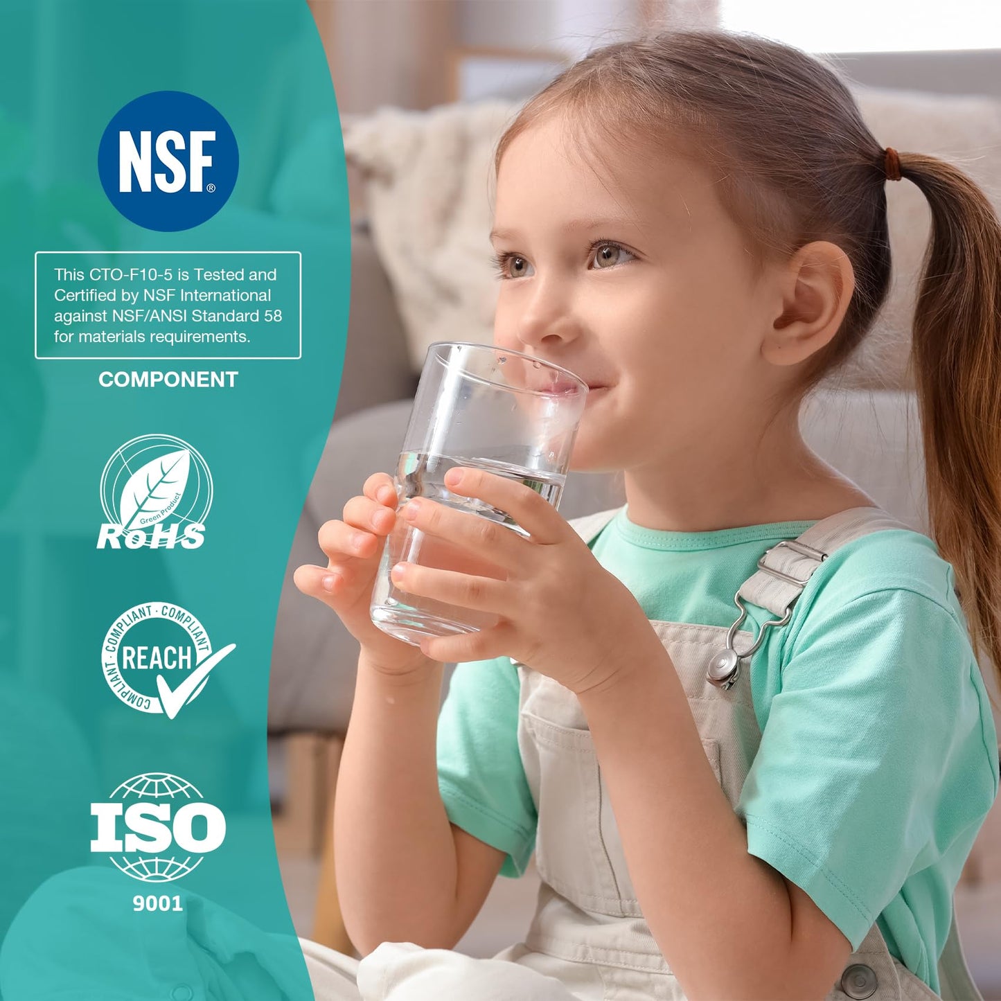 SimPure 5 Micron 10" x 2.5" Whole House Carbon Sediment Water Filter Cartridge Replacement for Home Under-Sink & Countertop Filtration System,10 inch RO Unit, Dupont WFPFC8002, FXWTC, SCWH-5 (3 Pack)