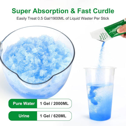 Siewl Portable Toilet Absorbent Gel Powder, Poo Gel for Camping Toilet Powder, Poo Urine Powder for Potty Bags, Poo Deodorizing Treatment for Outdoor Camping Hiking Emergency Toilet (100Pack)