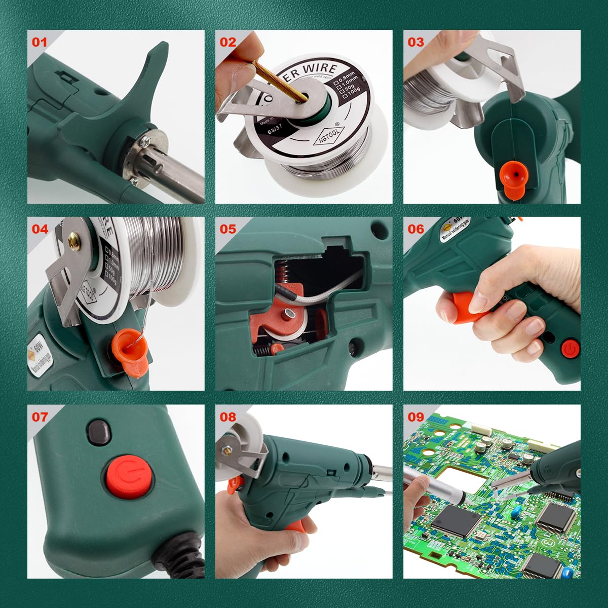 Soldering Iron Kit, 60W Industrial Welding Machine Kit, Externally Heated Soldering Gun 480°C with 5-Piece Multi-Function Tools for Electronics, Metal & DIY Projects