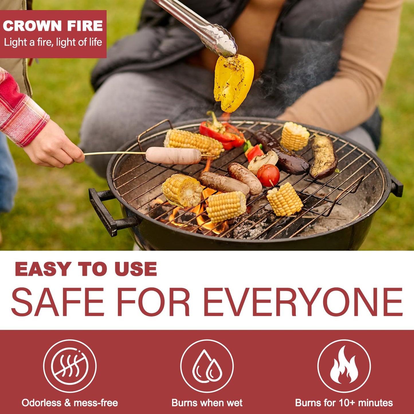 Fire Starter Cubes 64 Pcs - Fire Starters for Fireplace Indoor Outdoor Fire Pit, Chimney, BBQ Grill, Camping Fire, Wood Stove - Water Resistant and Safe Odorless Charcoal Starter - Camping Accessories