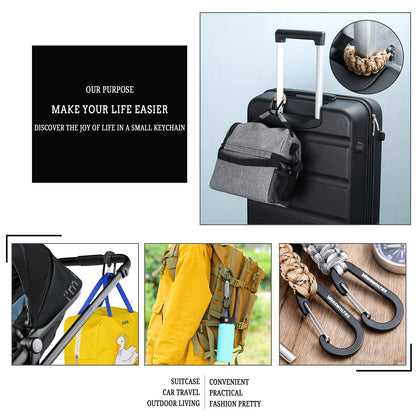 WEREWOLVES 3 Pack Paracord Keychain Carabiner, Carabiner Clip for Backpacks, Mottled