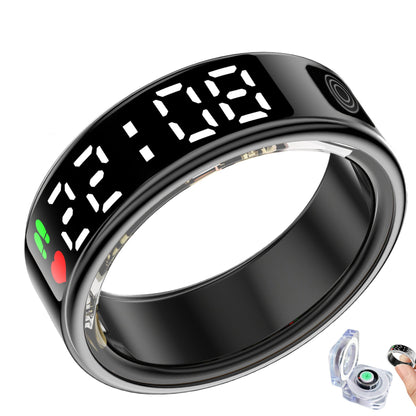 Smart Rings for Women Men,Fitness Tracker Ring,Smart Ring whth Display and Touch Button,IP68waterproof,Health Ring Tracks Heart Rate/Sleep/Steps/Blood Oxygen/Calorie/Distance,No Subscription(Black9)