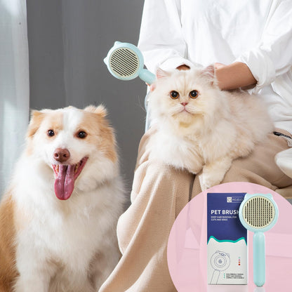 VIOJOJO Cat Brush Dog brushes with Release Button for Shedding Grooming, suit for Long or Medium Haired Cats, Lightweight Skin Friendly Pet Brush Hair Removal Comb Brushes for Kitten