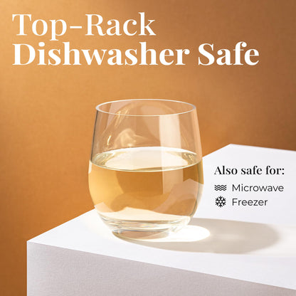 Vivocci Unbreakable Plastic Stemless Wine Glasses 12. 5 oz | 100% Tritan Heavy Base | Shatterproof Glassware | Ideal For Cocktails & Scotch | Perfect For Homes & Bars | Dishwasher Safe | Set of 6