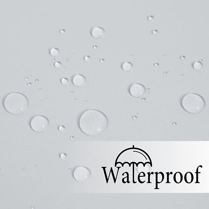 RYB HOME Patio Curtains Outdoor - Waterproof Blackout Rustic Drapes Shades Summer Heats Insulate Wind Resist for Outdoor Living/Dining/Camping/Laundry, W 52" x L 84", 2 Pcs, Grayish White