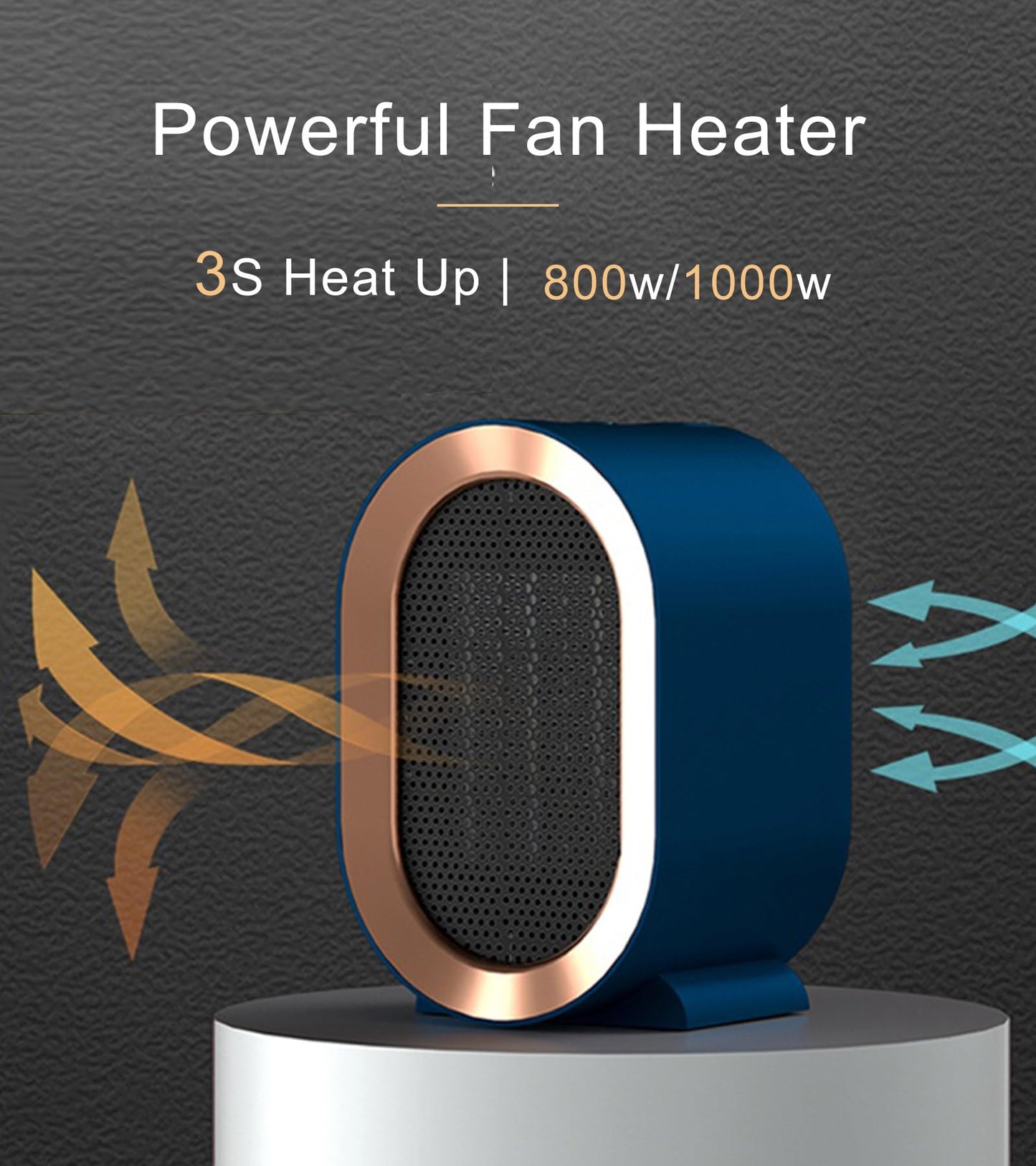 electric space heaters for indoor use: plug in portable small room heater with fan for bedroom bathroom camping | 1000 watt mini heater for office under desk table quiet 300 sq ft air heat