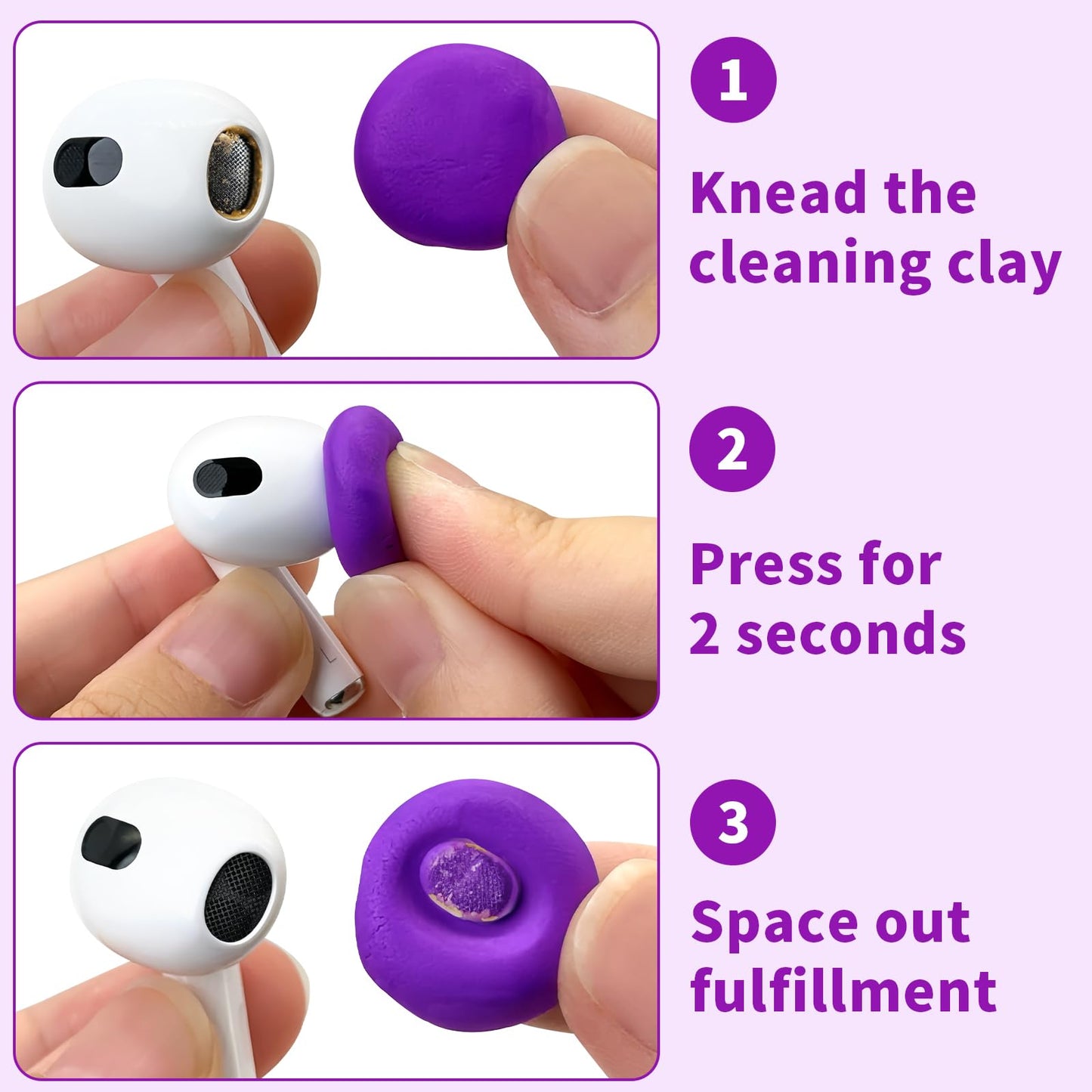 Cleaner Kit for Airpod, Earbud Cleaning Putty, Cleaning Kit Compatible with Airpods iPhone, fits Earbud Phone Ear Wax Dirt, Cleaning with Putty, Cleaning Pen, Microfiber Cleaning Cloth & Brushes