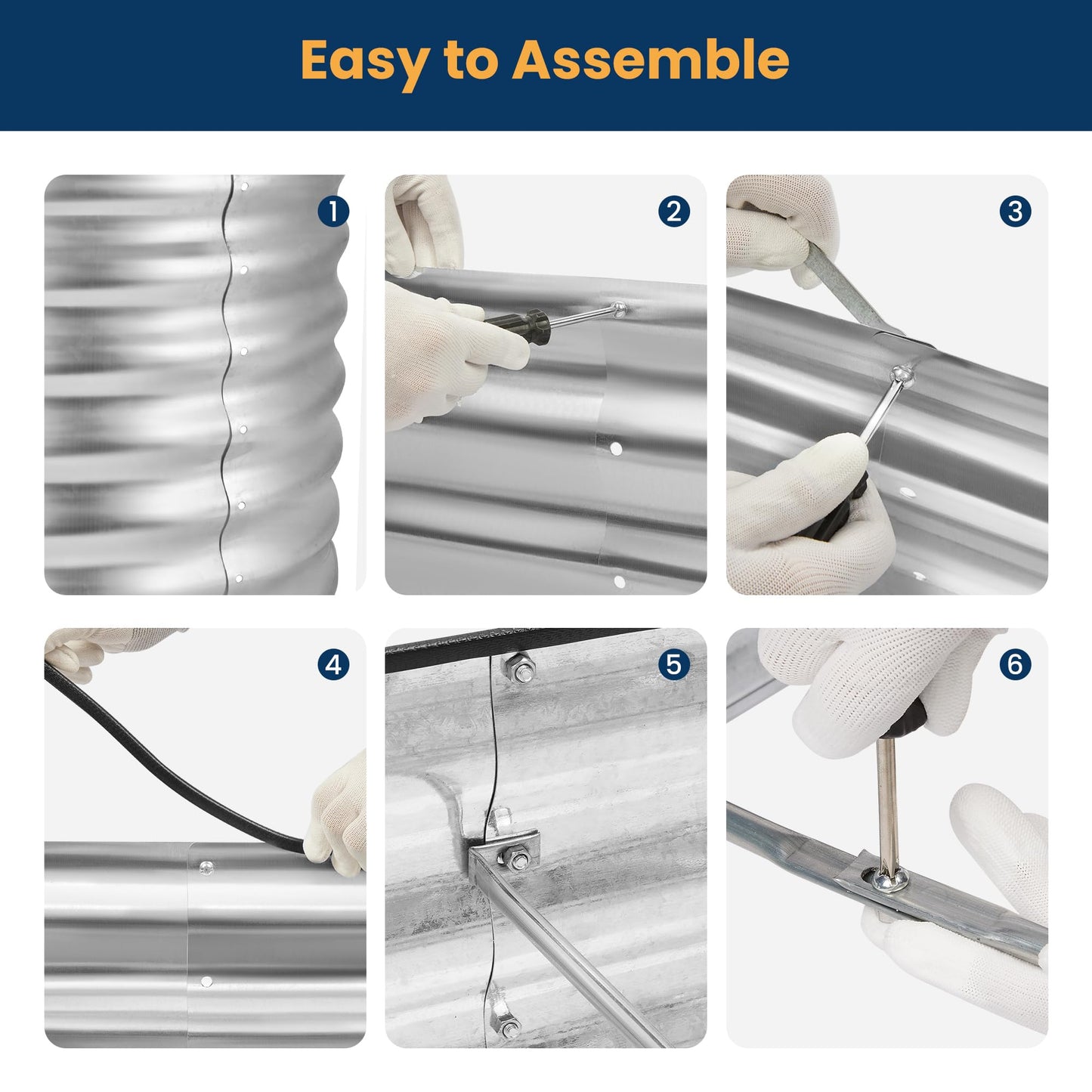 ENJOYBASICS Raised Garden Bed Kit, Galvanized Deep Root Planter 4x2x2ft Box Outdoor for Vegetables, Large Bottomless Metal Raised Bed for Gardening, Growing Broccoli, Beans, Fruits, Flower