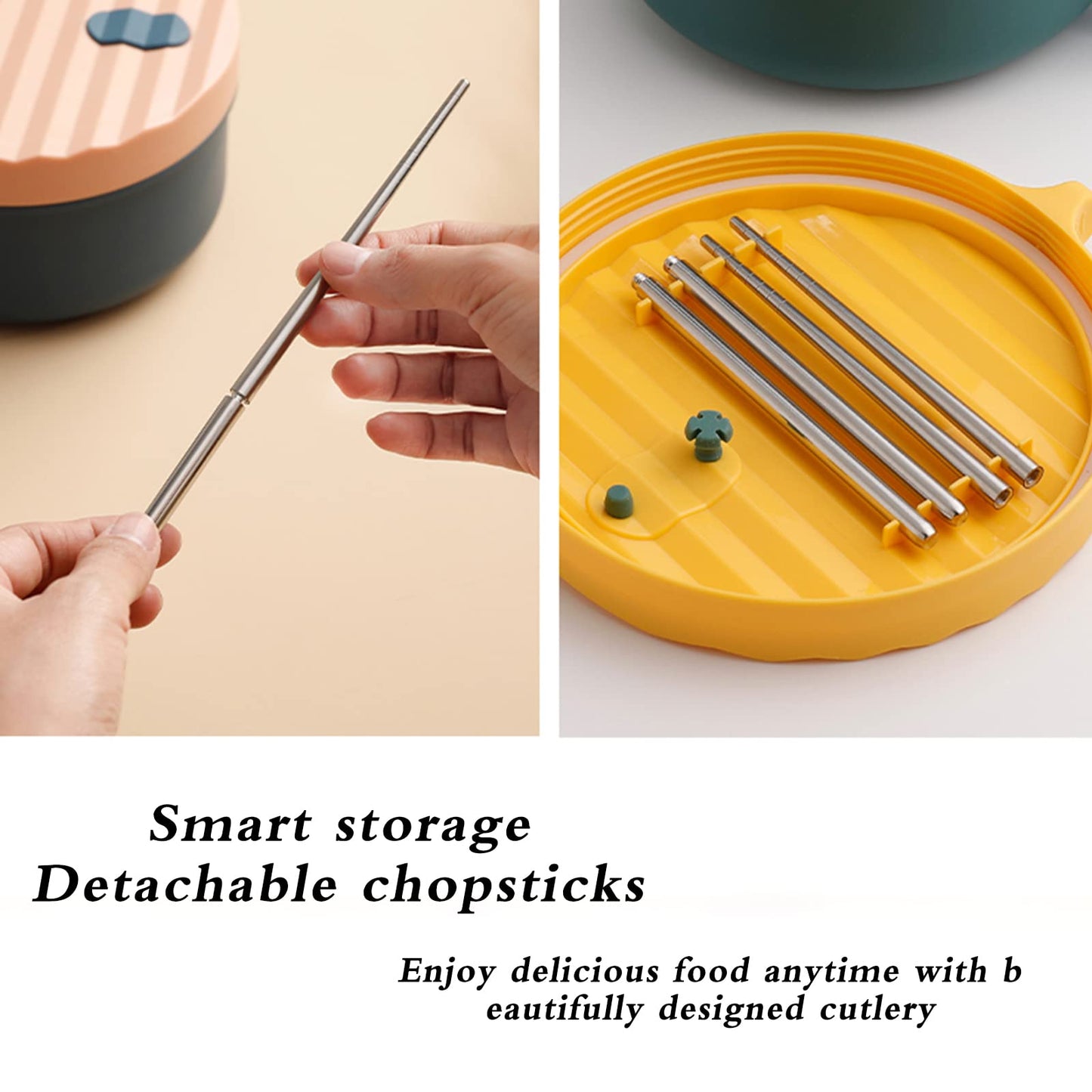 YCXXKJ Microwave Ramen Bowl Ramen Cooker with Handles Noodle Bowls with Lid and Chopsticks Dishwasher Safe for Home Office College Dorm Room(Yellow & Green)