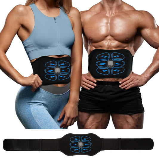 Ruszoaer ABS Stimulator - EMS Muscle Stimulator, Ab Machine, Portable Abdominal Belt, Electronic Pulse Massager, Home Office Fitness Workout Equipment, Blue