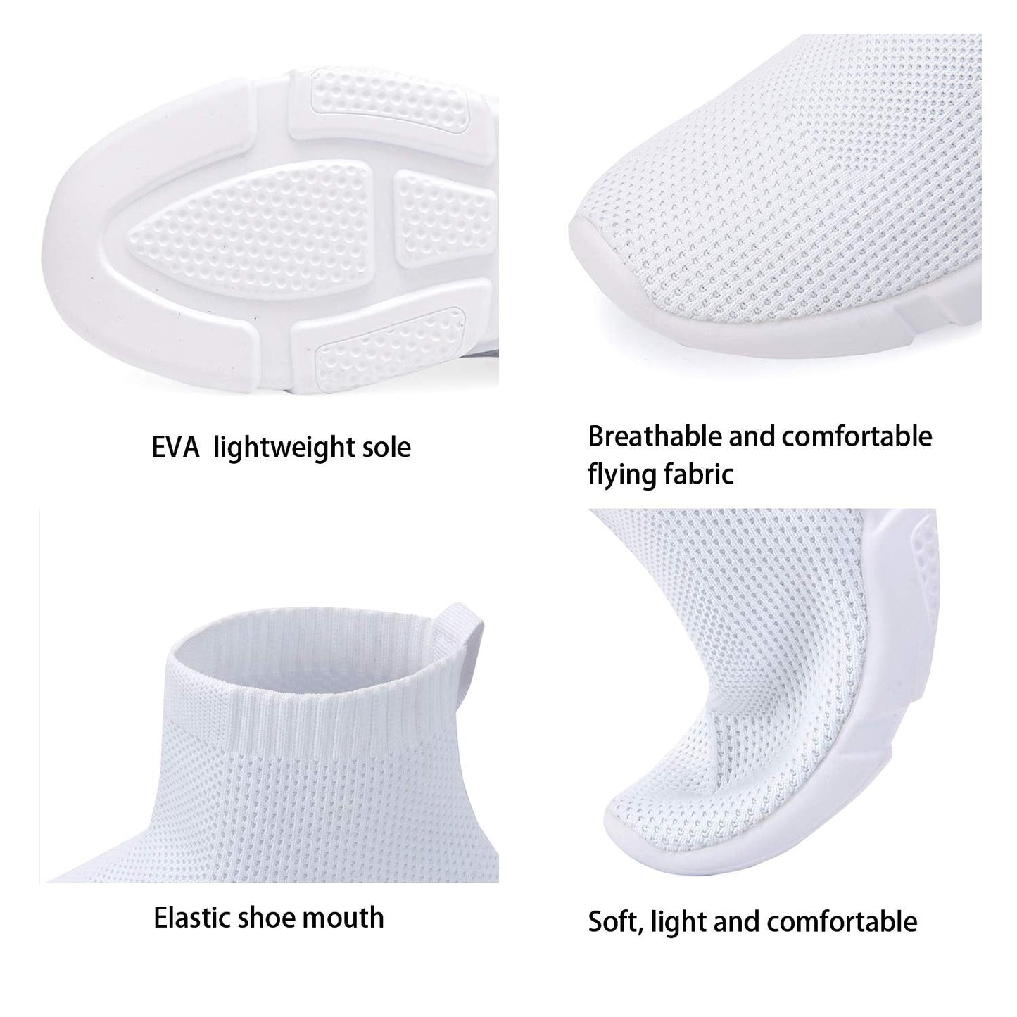 VAMJAM Men's Socks Sneakers Slip On Lightweight Breathable Comfortable Fashion Walking Shoes White Size 8