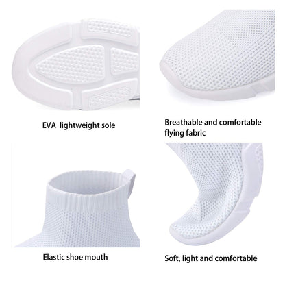 VAMJAM Men's Socks Sneakers Slip On Lightweight Breathable Comfortable Fashion Walking Shoes White Size 8