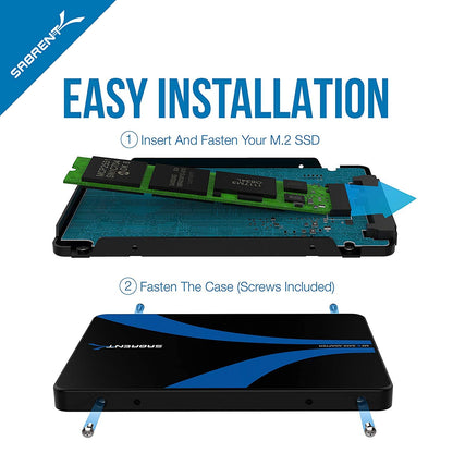 SABRENT M.2 SATA SSD to 2.5 Inch SATA III Aluminum Enclosure Adapter (EC-M2SA) [Not NVMe]