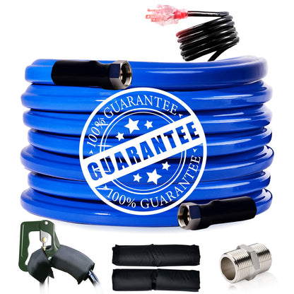 REHOSEUP 30FT,15FT, Heated Water Hose for RV,-45 ℉ Antifreeze Heated Drinking Garden Water Hose，Electrically Heated Garden Hoses, Rv Accessories，Rv，Rv Water Hose,Auto Accessory （30FT）