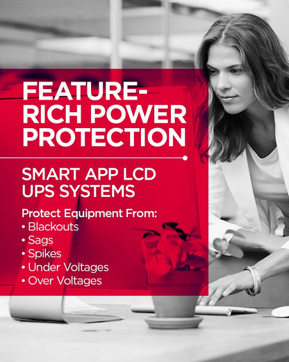 CyberPower OR500LCDRM1U Smart App LCD UPS Battery Backup and Surge Protector, 500VA/300W, 6 Outlets, AVR, 1U Rackmount, UL Certified