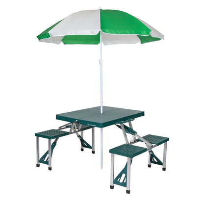 Stansport Picnic Table and Umbrella Combo - Green (G-915)