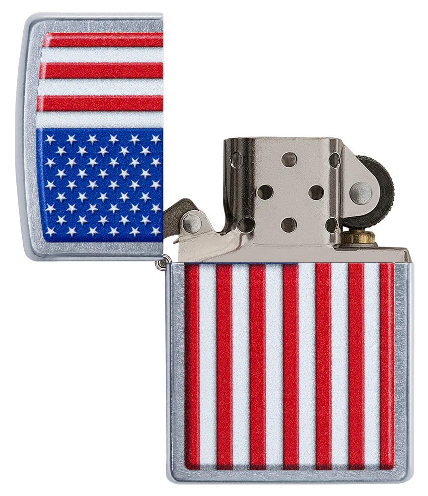 Zippo Patriotic Street Chrome Pocket Lighter