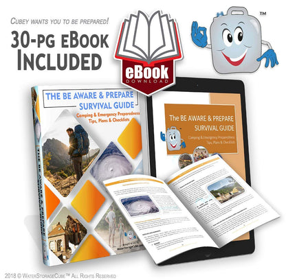 WaterStorageCube BPA-Free Collapsible Water Container with Spigot, Camping Water Storage Carrier Jug for Outdoors Hiking Backpack & Survival Kit, Foldable Portable Water Canteen (8-Pack)