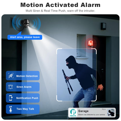 Solar Security Cameras Wireless Outdoor, 2K Pan/Tilt 360° View Solar/Battery Powered WiFi Cameras for Home Security with AI Motion Detection, Spotlight, 2-Way Audio, Siren, IP65, SD/Cloud Storage