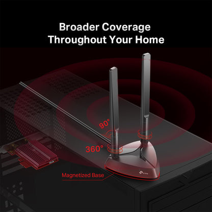 TP-Link WiFi 6 AX3000 PCIe WiFi Card (Archer TX3000E), Up to 2400Mbps, Bluetooth 5.3, 802.11AX Dual Band Wireless Adapter with MU-MIMO, OFDMA, Ultra-Low Latency, Supports Windows 11, 10 (64bit)