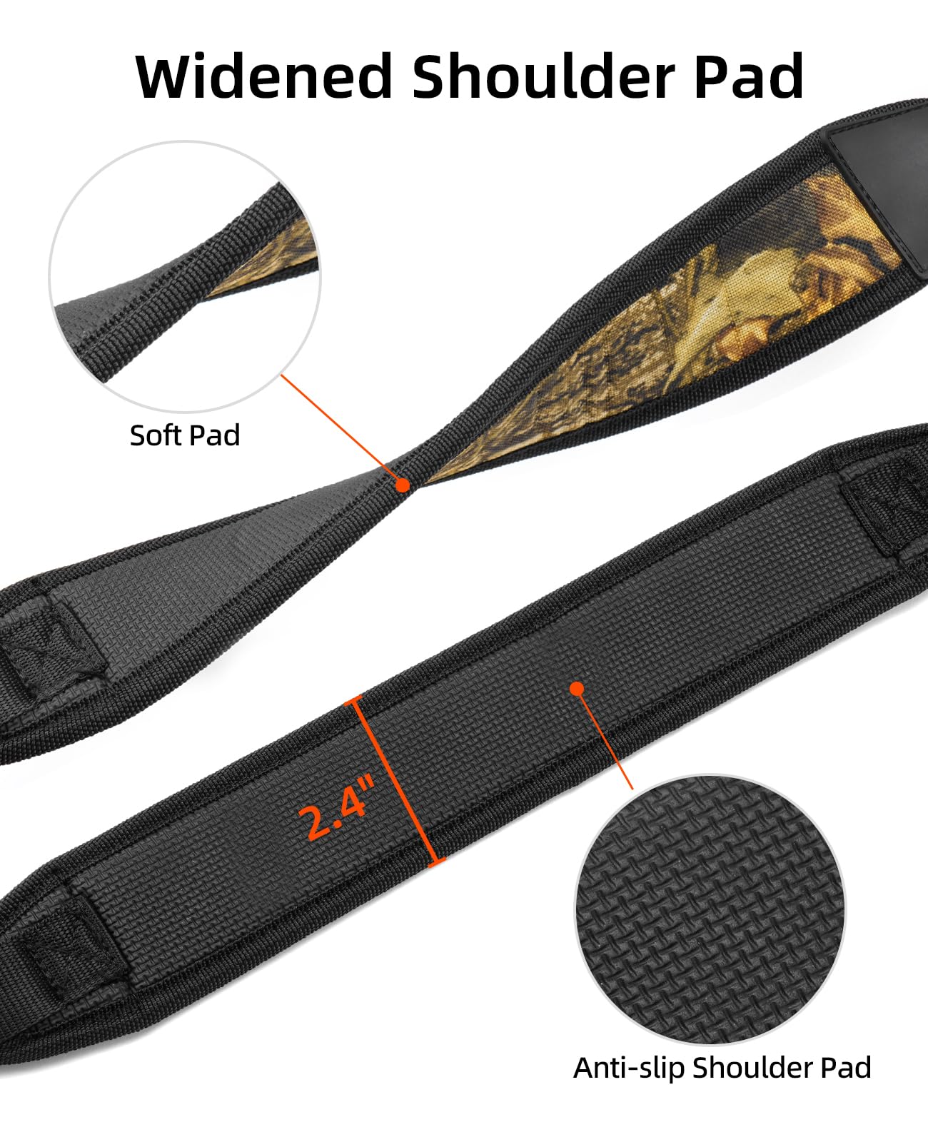 EZshoot Two Point Sling Rifle Sling with Metal Swivels,Rifle Strap with Soft Widened Shoulder Padded, Length Adjustable Gun Sling for Outdoor Sports,Camo