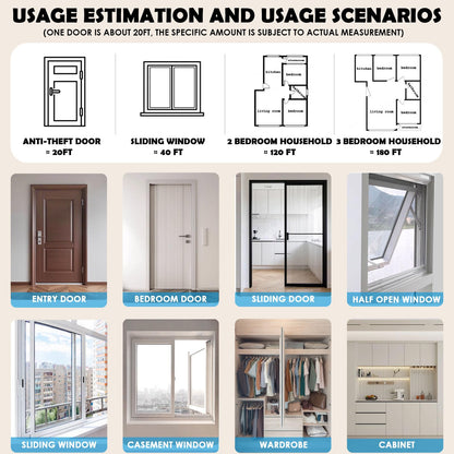 Bantie 20FT Weather Stripping Door Seal - Self Adhesive Weather Insulation Strip Weatherstripping Silicone D Shaped Seal Strip Door Frame Gap Filler/Window Soundproofing