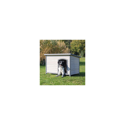 TRIXIE Natura Classic Dog House – Outside, Large, Weatherproof Sealer & Hinged Roof, Adjustable Legs