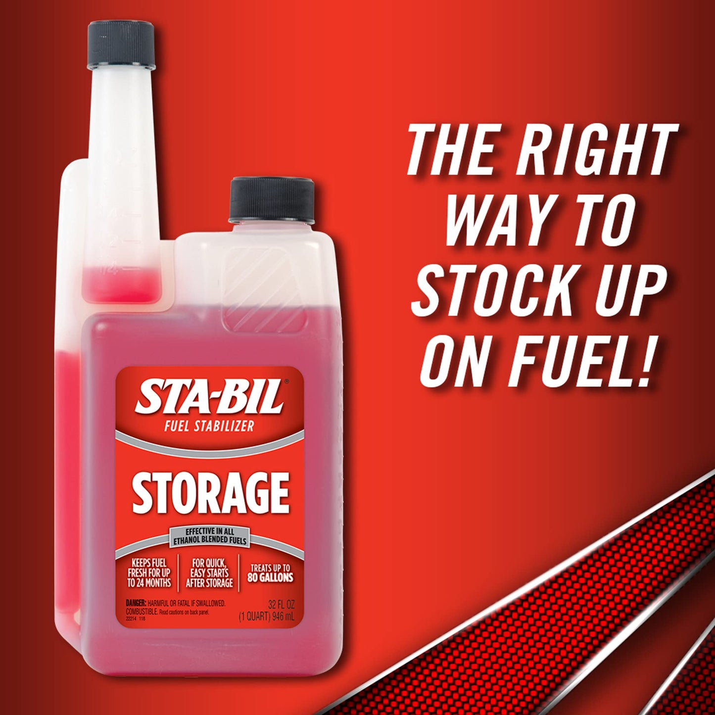 STA-BIL Storage Fuel Stabilizer | Keeps Fuel Fresh for 24 Months, Prevents Corrosion, Gasoline Treatment Fuel Additive that Protects Fuel System, Gas Stabilizer for Fuel Storage, 32 oz.