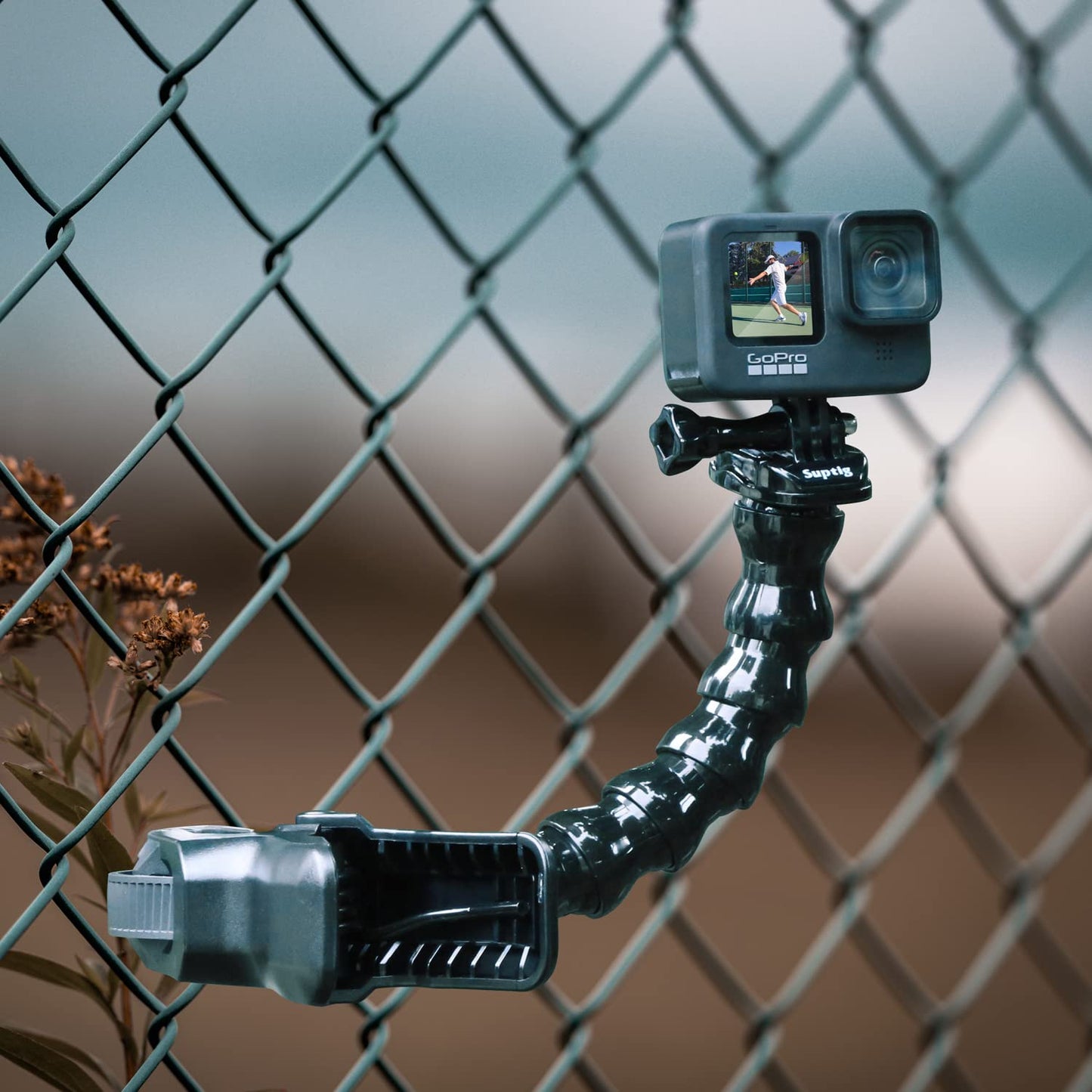 Suptig Jaws Flex Clamp Mount Gooseneck Mount for GoPro Hero 13 Hero 12 Hero 11 Hero 10 Hero 9 Hero 8 Hero 7 Hero 6 Hero 5 Hero 4 Session Hero 3+ Hero 3 Akaso EK7000 DJI osmo Arlo Action Camera.