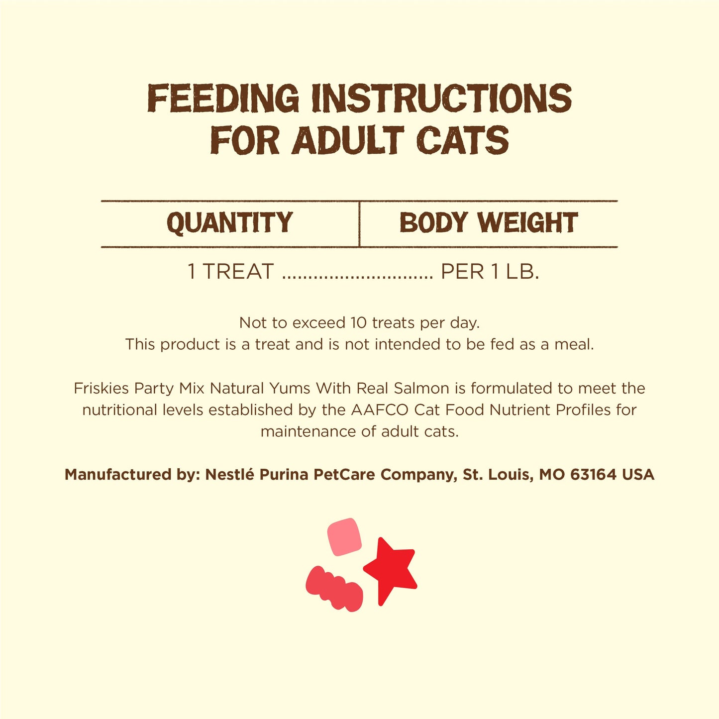 Purina Friskies Natural Cat Treats, Party Mix Natural Yums With Real Salmon and Vitamins, Minerals & Nutrients - (Pack of 10) 2.1 Oz. Pouches