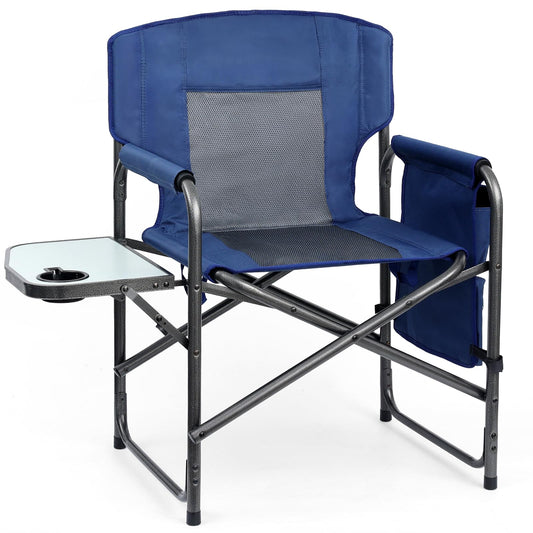 Yestomo Directors Chair, Camping Chairs for Adults, Heavy Duty Side Table, Lawn Chairs with Side Pockets Carry Straps