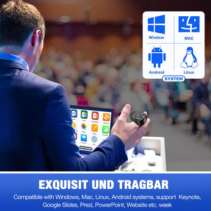 Dinofire USB Type C Wireless Presenter Remote Presentation Laser Pointer Finger Ring PowerPoint Clicker-Slide Advancer for Mac Laptop Class Office