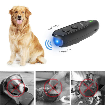 Anti Bark Device for Dog-Variable Frequency Ultrasonic Dog Bark Deterrent Rechargeable 2 in 1 Dog Barking Control Device Handheld Dog Training Tool Barking Behavior Trainer 16.4 Ft Range 100% Safe