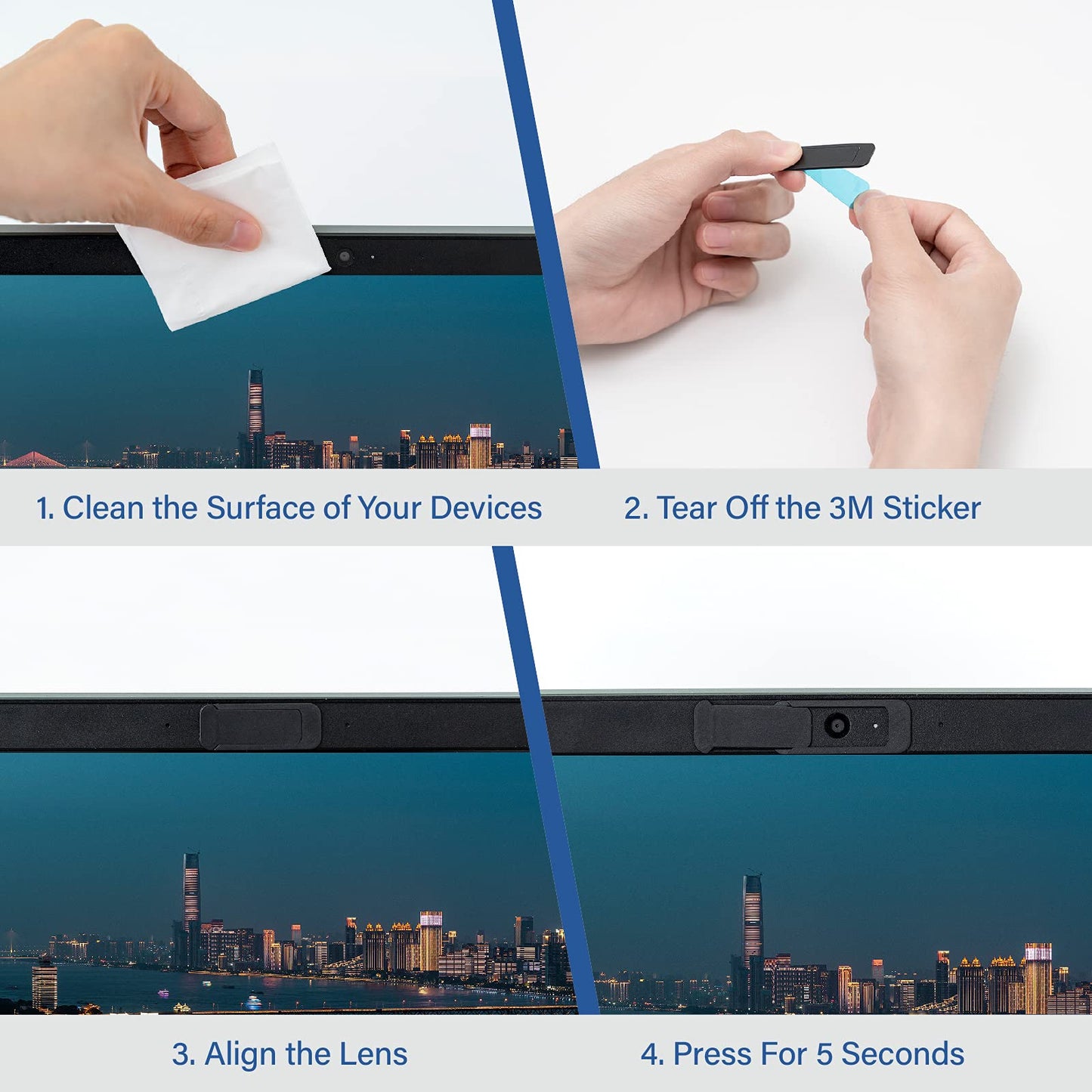 ShinyFX Webcam Cover Slide, Privacy Security Cover, Large Size for Laptop Desktop PC Web Camera, Ultra Thin Privacy Shelter from Breath Lamp for iPad iPadmini iMac Mac Book Mini (Black L-3 Pack)