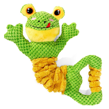 Sedioso Dog Tug Toy, Durable Dog Toy for Large Breed, Tug of War Dog Squeaky Toys, Stuffed Plush Dog Toy with Crinkle Paper for Small, Middle, and Big Dogs(Frog)