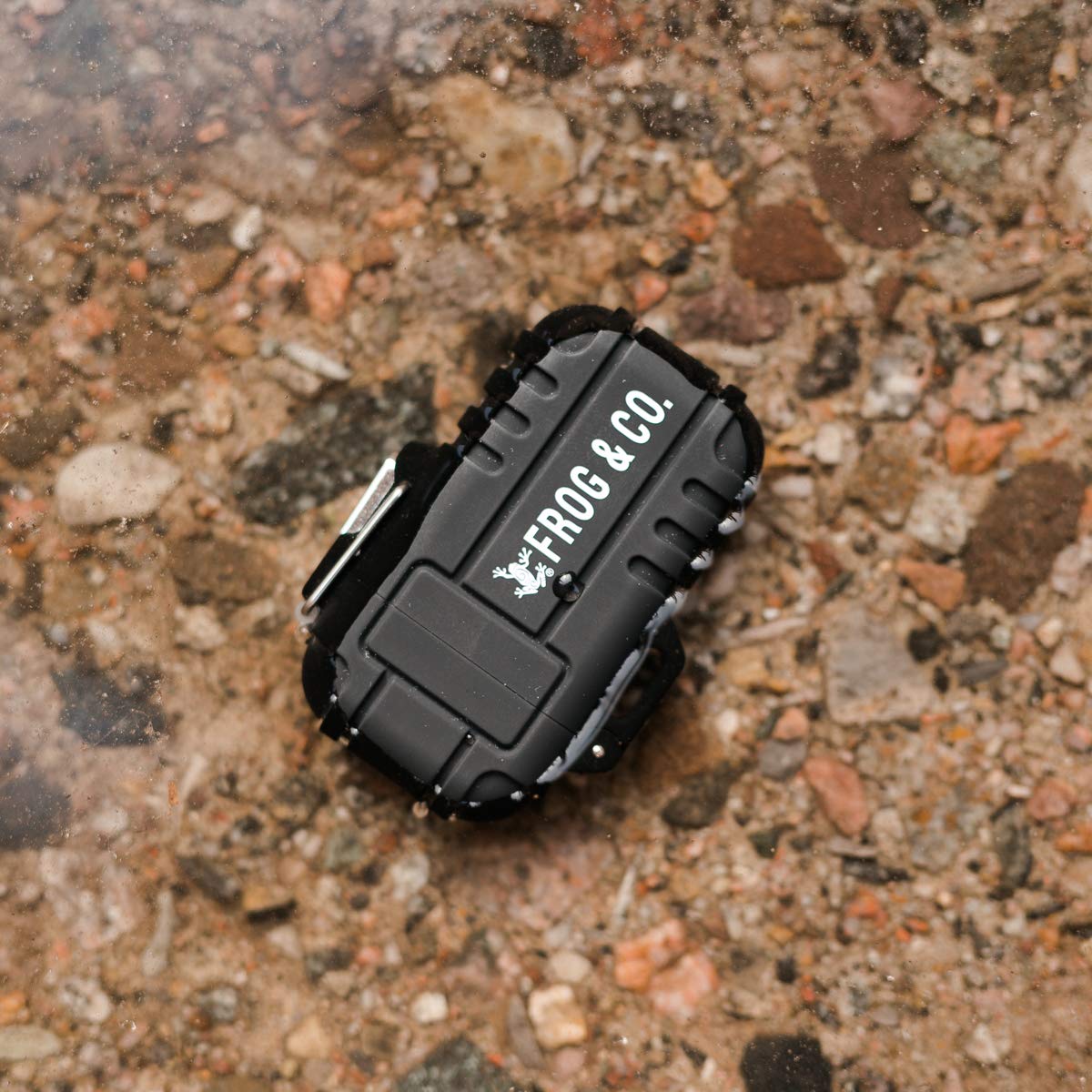 Survival Frog Tough Electric Lighter 2.0 - Waterproof & Windproof Lighters - Flameless Top-Facing Dual Arc Plasma, USB Rechargeable w/Built-in Flashlight, Camping, Survival Fire Starter (Black)