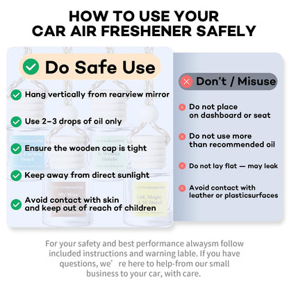 Car Air Freshener Hanging 2 Pack,Mahogany Teakwood Essential Oil Diffuser for Car, Car Air Freshener Cute, 45+ days Long Lasting Air Freshener for Car And Women, car accessories Made in USA