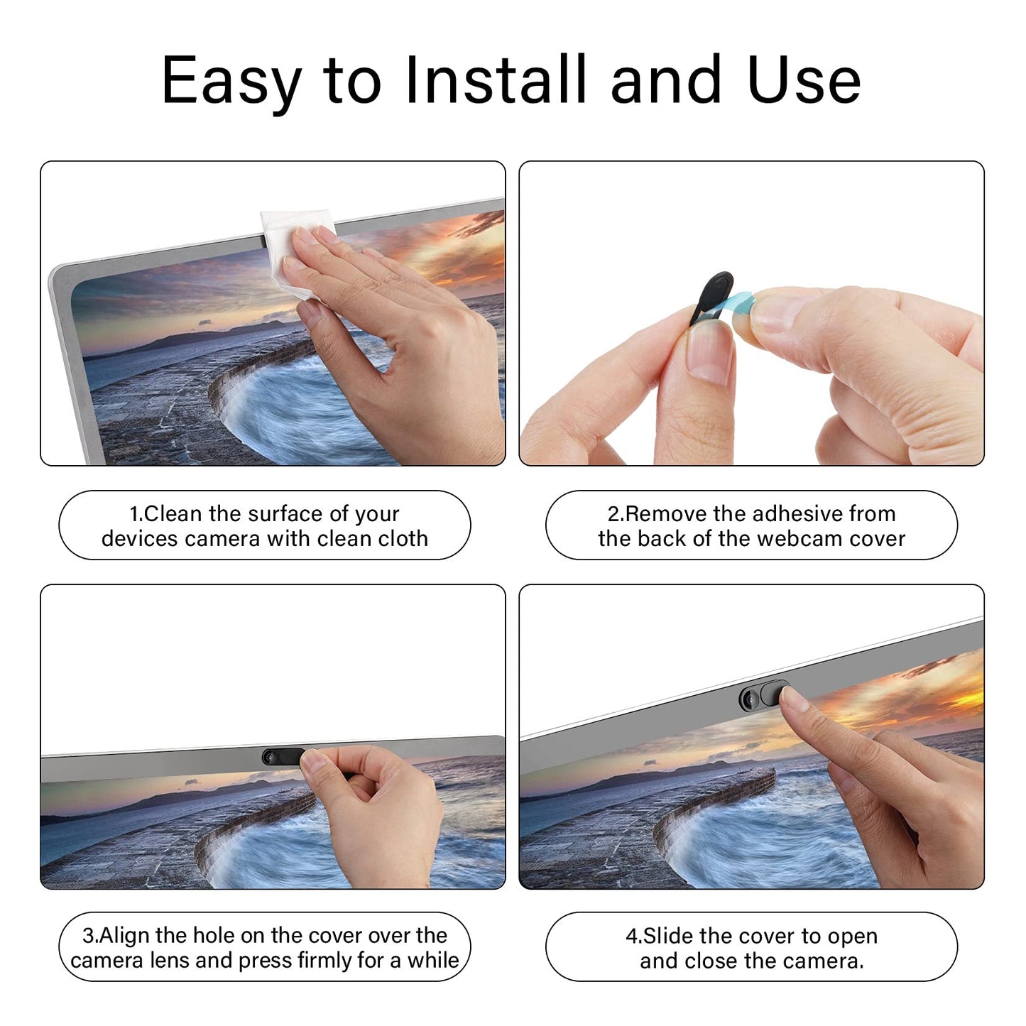 ZUCUCUC Laptop Camera Cover Slide, 12 Pack Webcam Cover, Phone Camera Cover, Ultra-Thin Computer Slide - Fits Most Laptop, Desktop, PC, Tablet, Smartphone to Protect Your Privacy and Security