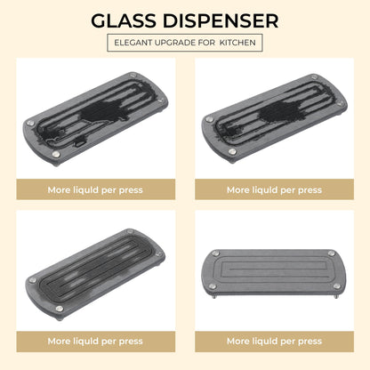[Luxury] Kitchen Soap Dispenser Set - 16OZ Black Glass Bottle, Stainless Steel Pump, Instant Dry Tray, Waterproof Labels, Non-Slip Silicone Pad, and Dish Brush | Upgrade for Your Kitchen and Bathroom